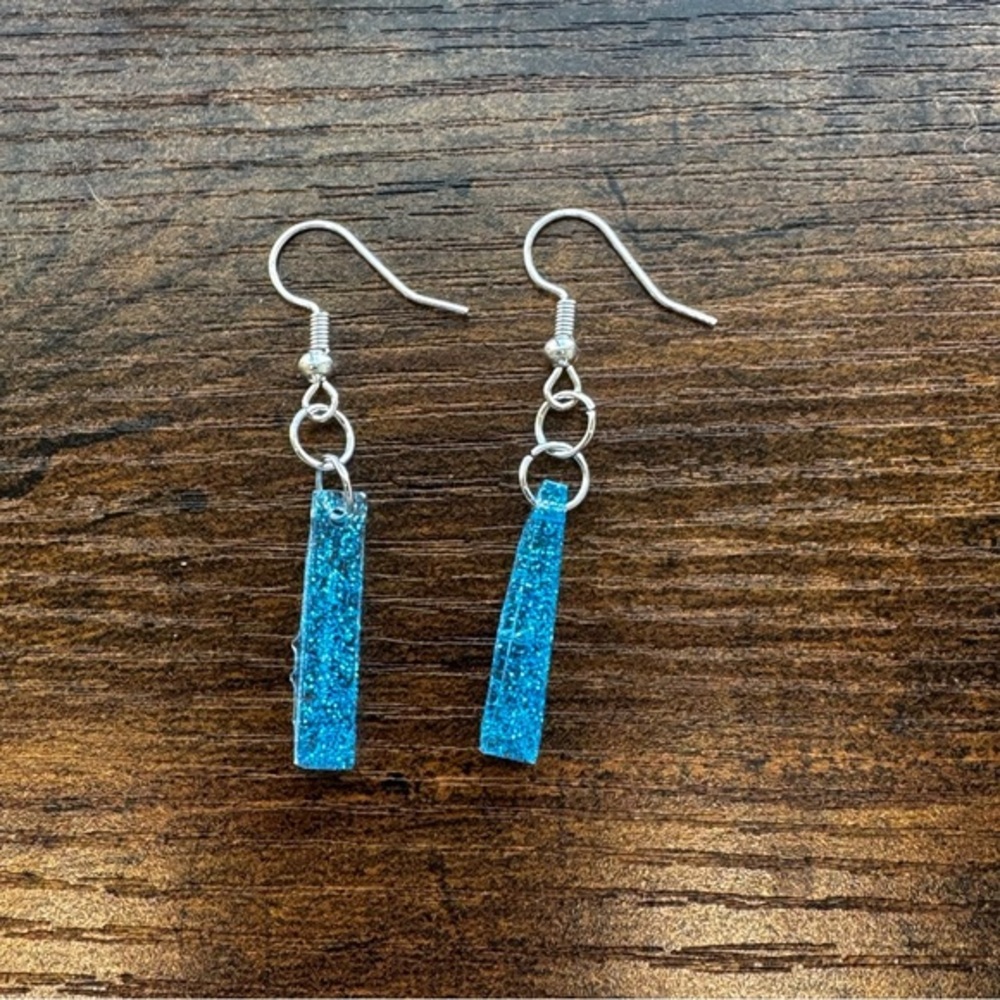 Sparkling Blue Dangle Earrings